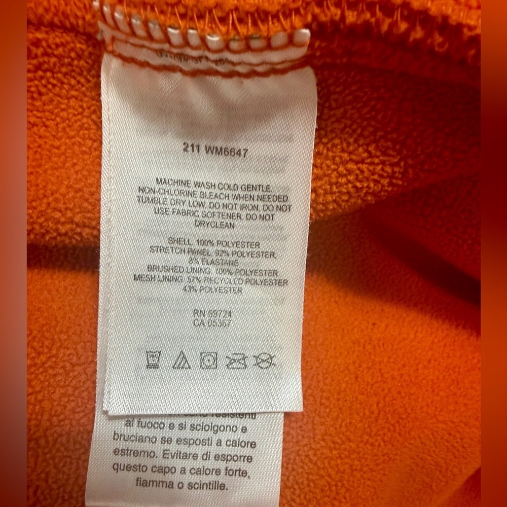 Columbia Men’s Full Zip Fleece Jacket XL Orange & Green Outdoor Hiking - Picture 7 of 14